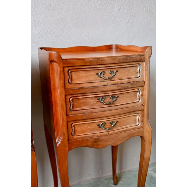 Boho Chic Louis XVI Style Bedside Tables, 1930s, Set of 2 For Sale - Image 3 of 12
