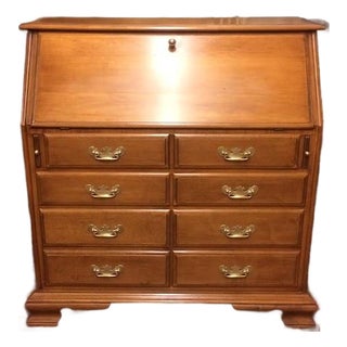 Vintage Maple Secretary Desk, Slant Front Desk, Conant Ball Furniture For Sale