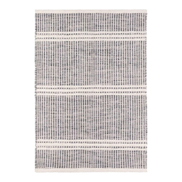 Dash & Albert by Annie Selke Malta Grey Woven Wool Rug, 5' x 8' For Sale