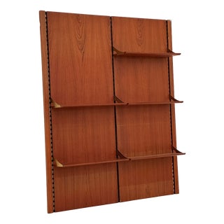 Vintage Modular Wall Bookcase in Teak, 1970s For Sale