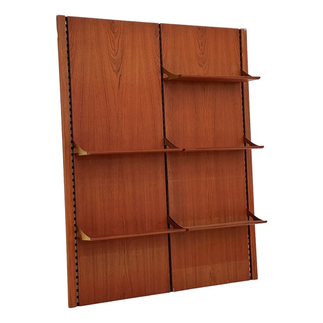 Vintage Modular Wall Bookcase in Teak, 1970s For Sale