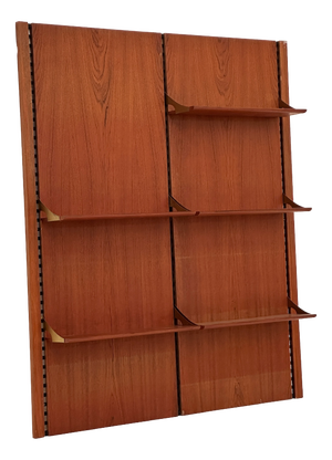Vintage Modular Wall Bookcase in Teak, 1970s