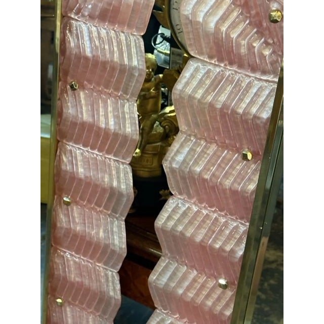 Modern Pink Murano Glass Mirror For Sale In Dallas - Image 6 of 7