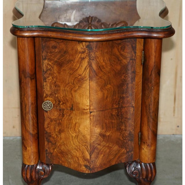 Antique Victorian Burl Walnut Nightstands, Set of 2 For Sale - Image 16 of 18