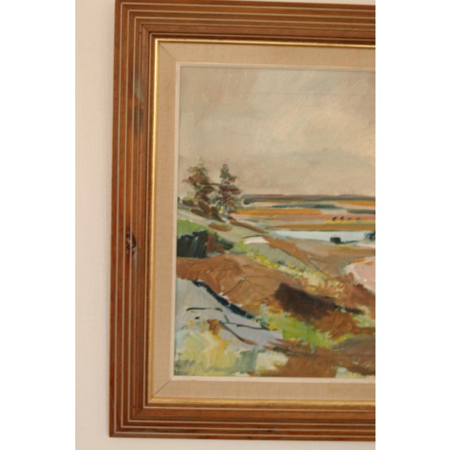 Mid-Century Modern Budde Nielsen, Swedish Landscape, 1960s, Oil on Canvas, Framed For Sale - Image 3 of 17