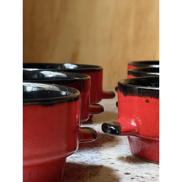 1960s Vintage West German Pottery Soup Crocks, 1960, Set of 6 For Sale - Image 5 of 15
