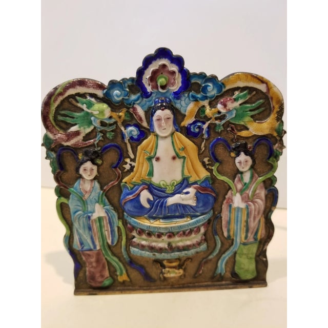 1920s 1920s Chinese Export Enamel Bookends For Sale - Image 5 of 12