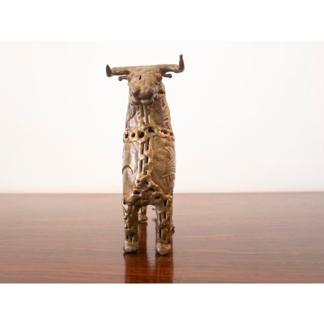 Brass 1970s Brutalist Brass Bull by Pal Kepenyes For Sale - Image 8 of 9