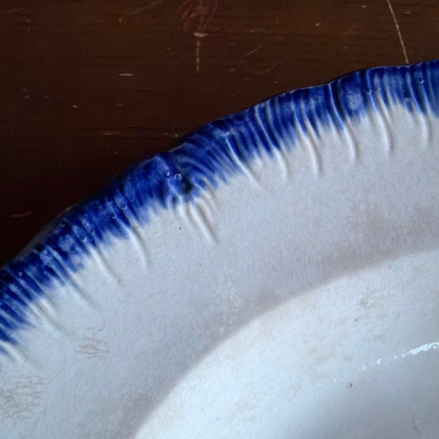 Early 19th Century Antique Pearlware Blue Feather Edge Platter, Impressed Eagle Mark, English For Sale - Image 5 of 16