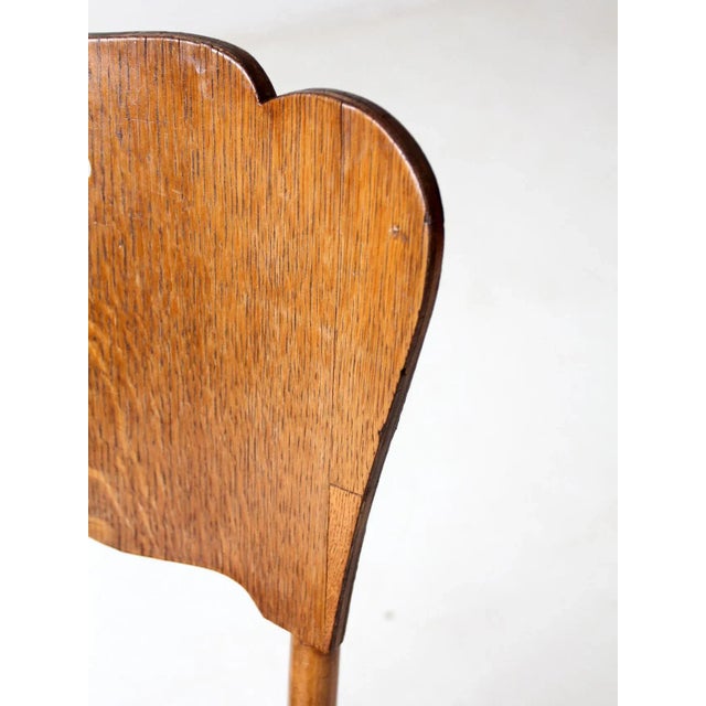 Early 20th Century Antique Oak Accent Chair For Sale - Image 5 of 12