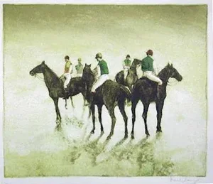 Horses, Bernard Charoy Lithograph, Signed in Pencil