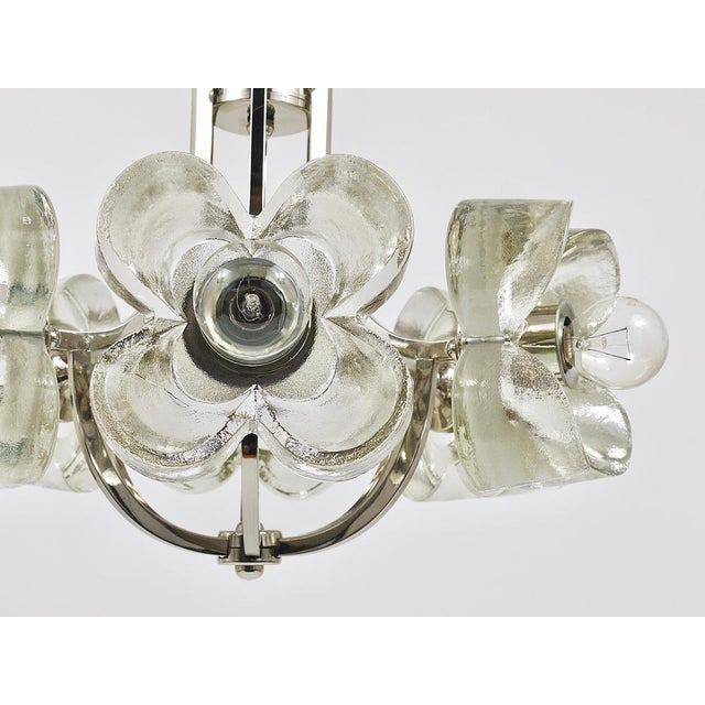 1970s Crystal Glass Flower Pendant attributed to Sische, Germany, 1970s For Sale - Image 5 of 18