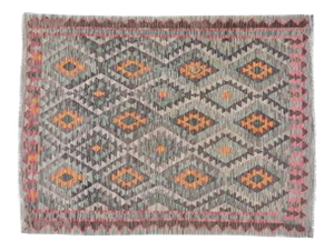 Vintage Afghan Hand Made Organic Wool Maimana Kilim,4'9"x6'4"