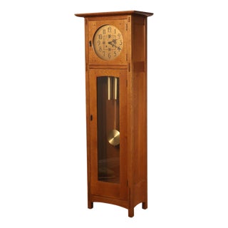 Stickley Mission Collection Oak Tall Case Clock For Sale