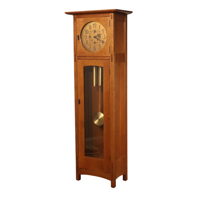 Stickley Mission Collection Oak Tall Case Clock For Sale