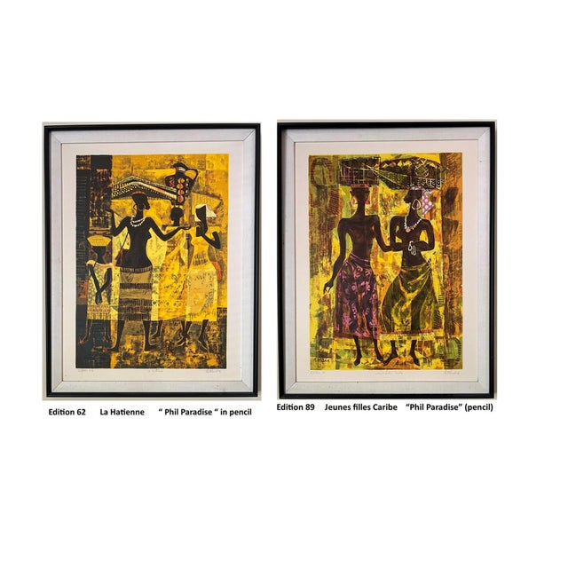 1960s Two Mid Century Modern Phil Paradise Serigraphs For Sale