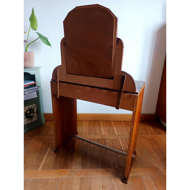 Art Deco Dressing Table in Wood and Marble, 1940s For Sale - Image 10 of 13