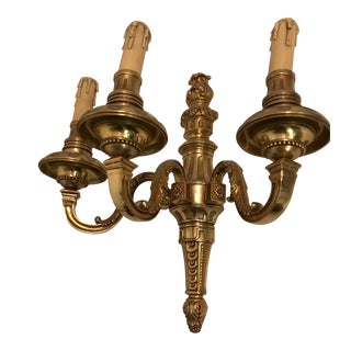Vintage Bronze Gilt Sconces, Set of 2 For Sale