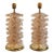 Pair of Modern Pink Murano Glass and Brass Lamps For Sale