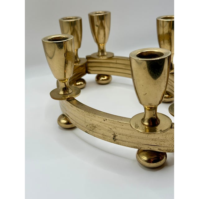 Vintage Dirilyte Gold Tone 6 Candle Candelabra Set For Sale - Image 10 of 10