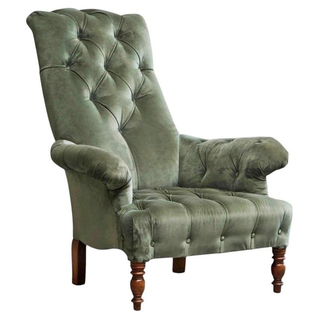 19th Century Horrix Brothers Lounge Chair in Velvet, the Netherlands For Sale - Image 17 of 17