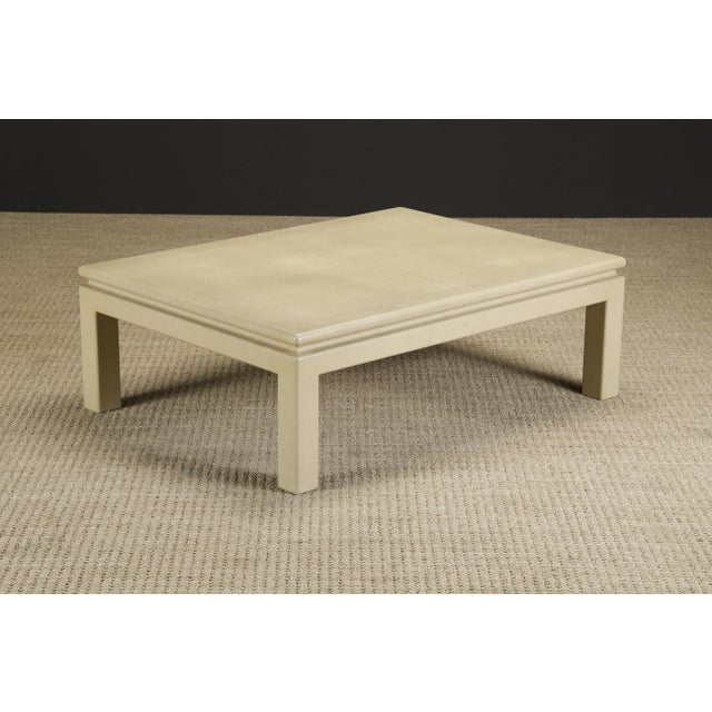 Karl Springer Reptile Embossed Leather Cocktail Table, Signed and Dated 1983 For Sale - Image 9 of 12