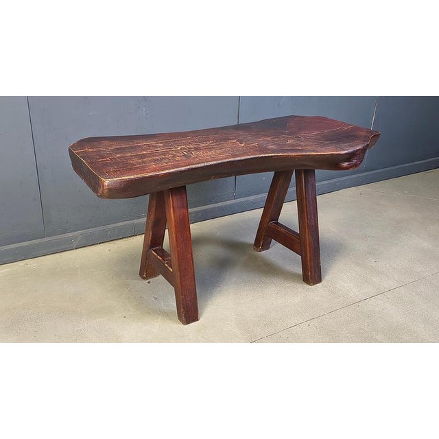Brutalist Wood Dining Table from Mobichalet, 1960s For Sale - Image 11 of 12
