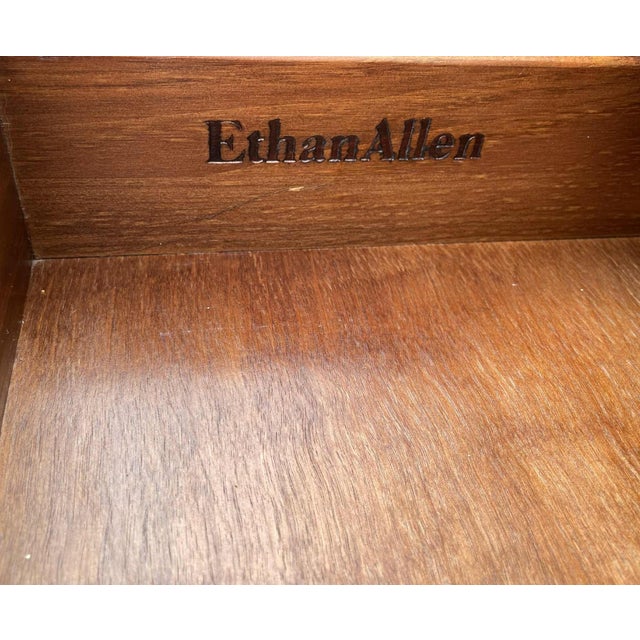 Ethan Allen Antiqued Pine Old Tavern CRP Custom Room Plan Corner Desk 12-4032 W/Stool For Sale - Image 12 of 14