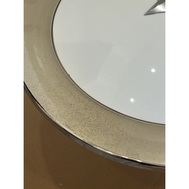 Remains Lighting Orson Pendant Semi Flush Mount, Stainless, Milk Glass, Rare For Sale - Image 10 of 14