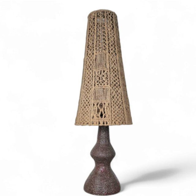 Ceramic and Macramé Vase Lamp, 1970s For Sale - Image 12 of 12