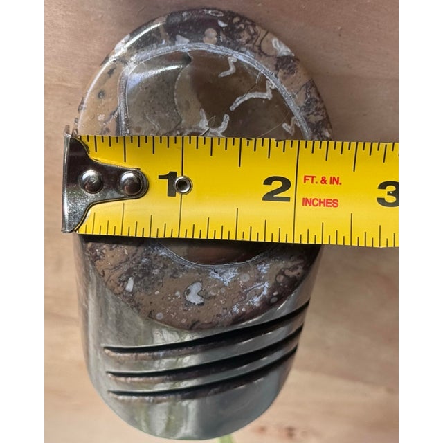 Mid 20th Century Polished Ammonite Fossil Card Holder For Sale - Image 6 of 11