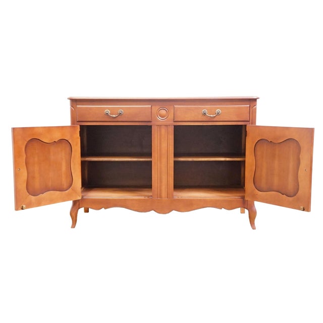 Drexel Furniture Alsace Group Solid Cherry French Provincial Style 50" Buffet 3703-3 For Sale In Kansas City - Image 6 of 15