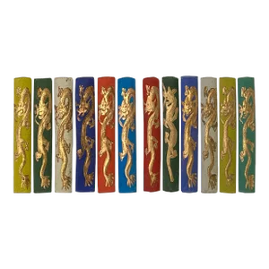 Chinese Calligraphic Multi Color Ink Sticks With Golden Color Dragon