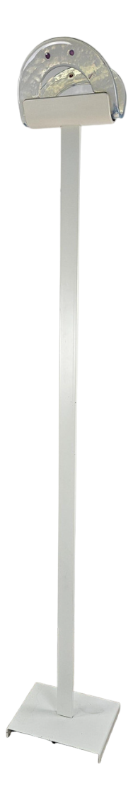 Floor Lamp in Enamelled Iron and Murano Glass attributed to Roberto Pamio, 1970