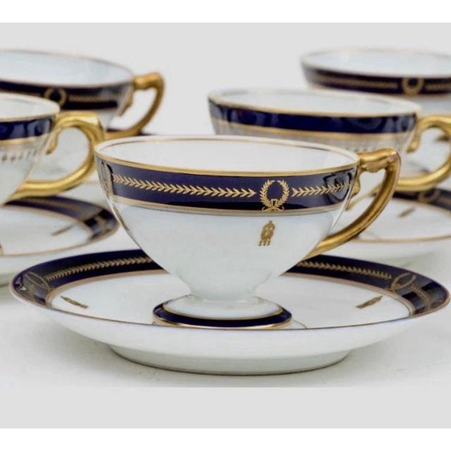 Art Deco 1930s Art Deco Rosenthal Porcelain Demitasse Cups & Saucers Set for 12 For Sale - Image 3 of 12