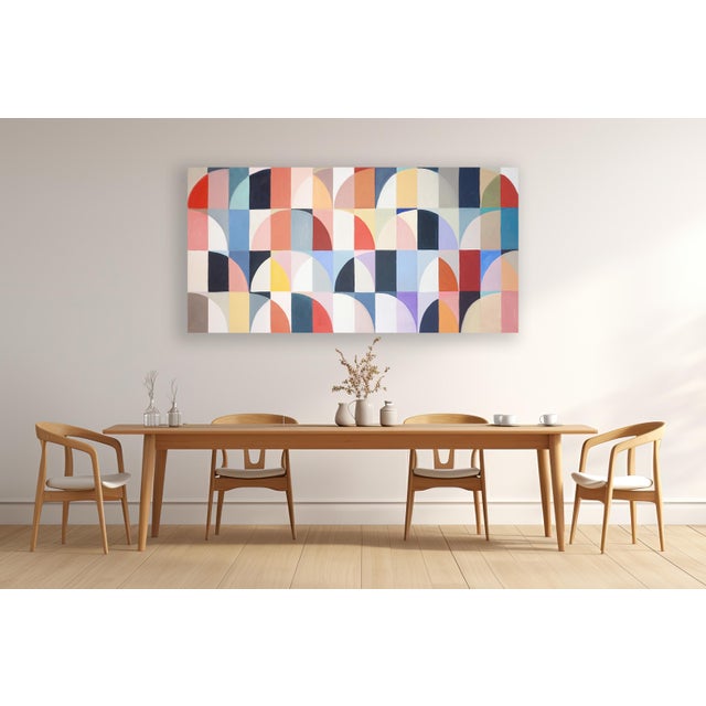 "Coral Ripples" is a painting by Spanish artist Natalia Roman. This series of abstract geometric paintings by Natalia...