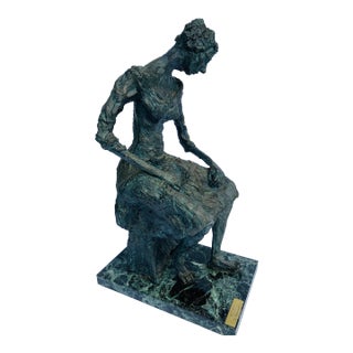 2000s Modernist Figurative Female Sculpture Signed F. Weissman For Sale