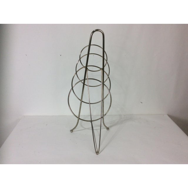 Mid Century Nickel Magazine Rack Chairish