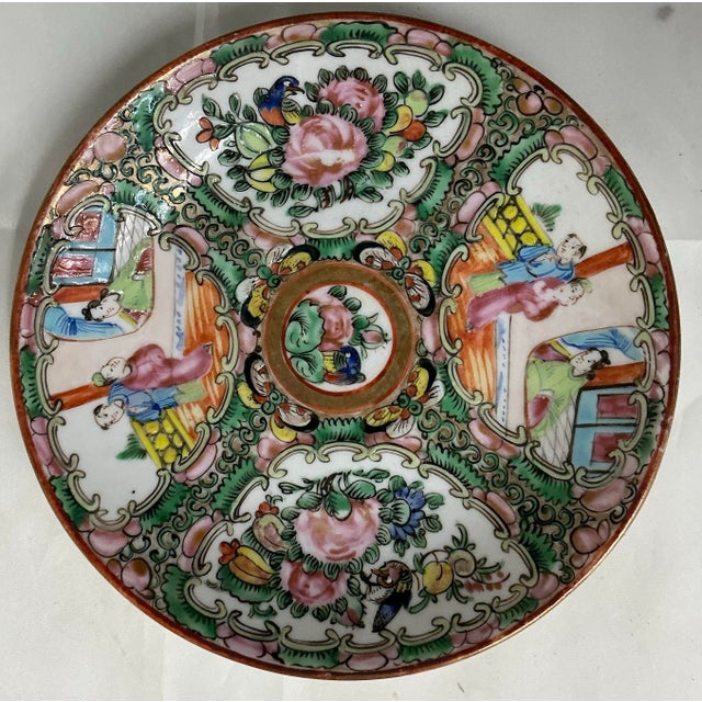 Set of 3 Chinese Export Porcelain Famille Rose Medallion Small Plates/ Saucers For Sale In Providence - Image 6 of 8