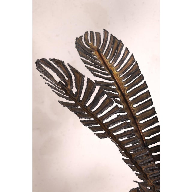 Mid 20th Century Curtis Jere Brass and Agate Palm Leaf Brutalist Mid Century Table Sculpture For Sale - Image 5 of 7