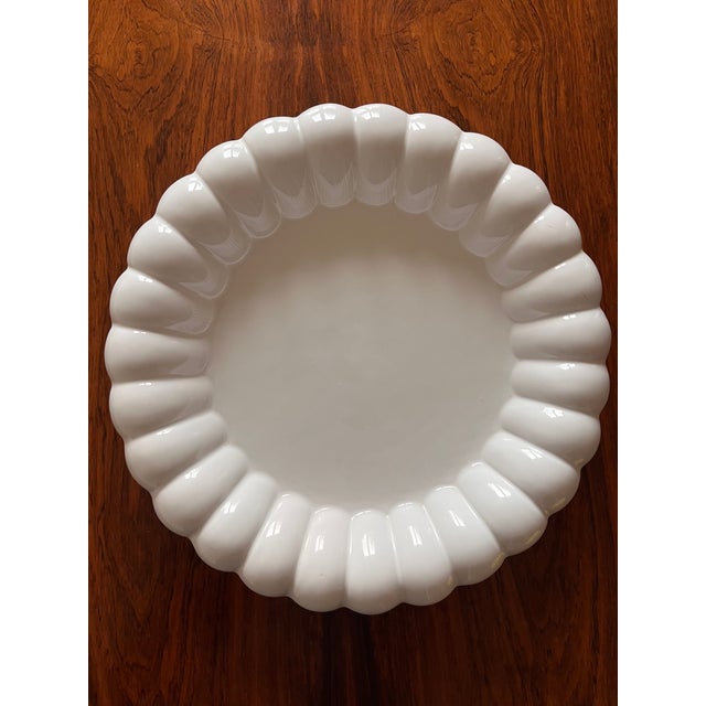 Large Art Deco White Ceramic Tray, 1960s For Sale - Image 6 of 6