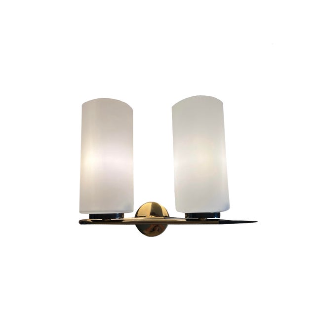 Metal Double Wall Light from Maison Arlus, France, 1960s For Sale - Image 7 of 7