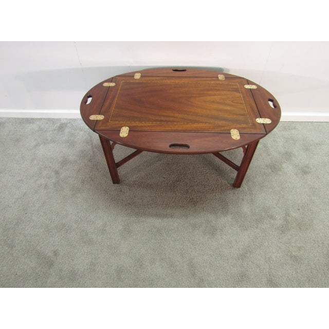 Henkel Harris Henkel Harris Solid Mahogany Inlay Butlers Coffee Table For Sale - Image 4 of 9