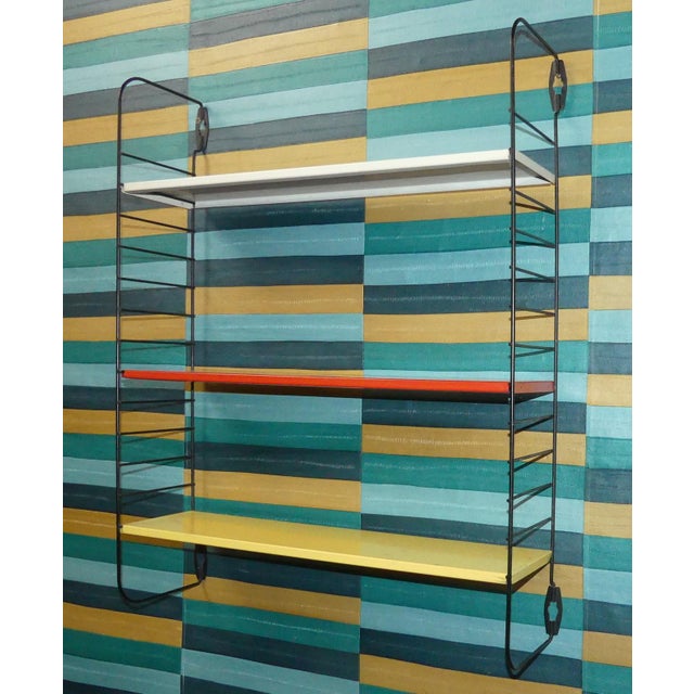 String Shelves in Red, White, Yellow and Black Ladders by A. D. Dekker for Tomado, 1960s For Sale - Image 11 of 15