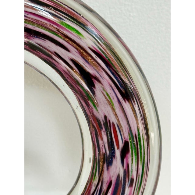 Murano Style Purple Art Glass Swirl Sculpture on Lucite Base For Sale - Image 6 of 9