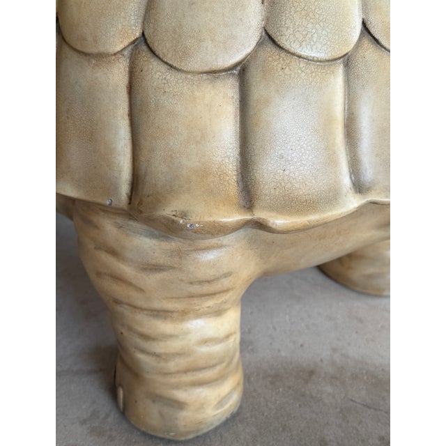 Traditional Monumental Regency Cast Resin Upholstered Turtle Ottoman by Maitland-Smith For Sale - Image 3 of 12