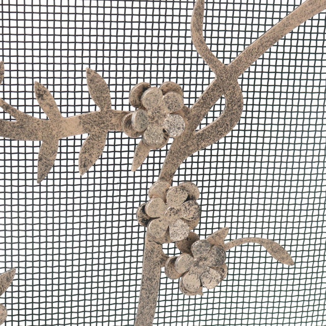 Tobacco Plum Blossom Fireplace Screen Iron For Sale - Image 4 of 12