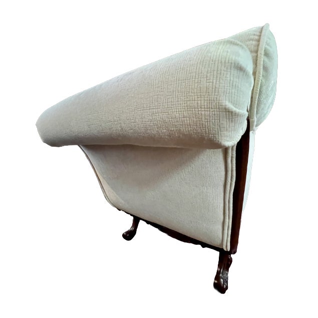 Traditional French-Style Carved Mahogany Bed Bench Ivory Cream For Sale - Image 3 of 4