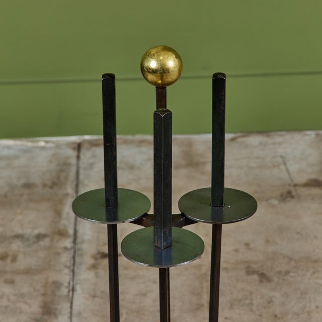 Mid-Century Modern Mel Bogart Fireplace Tool Set For Sale - Image 3 of 13