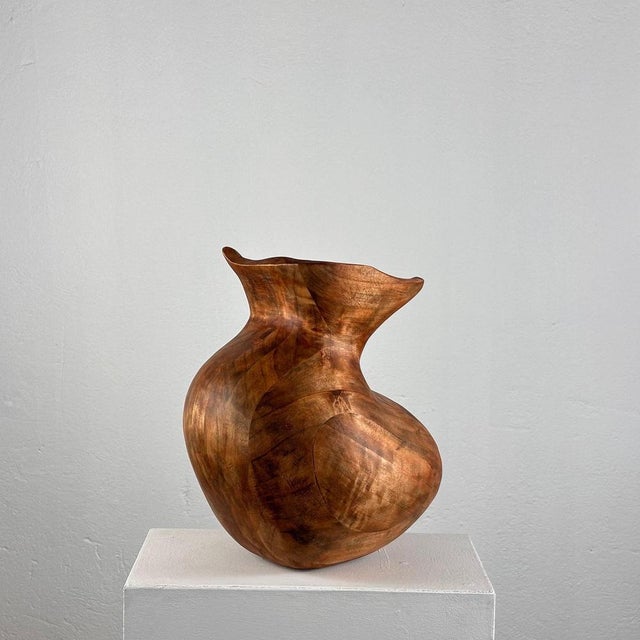 Wood Phytomorphic Sculptural Wooden Vase, Italy, 1960s For Sale - Image 7 of 18